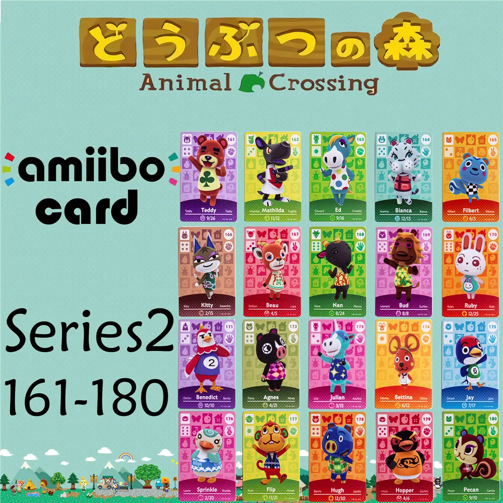 Animal Crossing Genuine data New Horizons Game Amiibo Card For NS Switch 3DS Game Set NFC Cards Series2 161-180 Matte material
Animal Crossing Genuine data New Horizons Game Amiibo Card For NS Switch 3DS Game Set NFC Cards Series2 161-180 Matte material