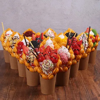 Hong Kong-style bubble egg waffle model;Fake ice cream egg ggettes puff waffle cake food model display DessertFruit Sample
Hong Kong-style bubble egg waffle model;Fake ice cream egg ggettes puff waffle cake food model display DessertFruit Sample