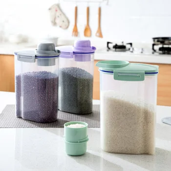 Plastic Cereal Dispenser Storage Box Kitchen Food Grain Rice Container Portable Organizer Grain Storage Cans Kitchen gadgets
Plastic Cereal Dispenser Storage Box Kitchen Food Grain Rice Container Portable Organizer Grain Storage Cans Kitchen gadgets