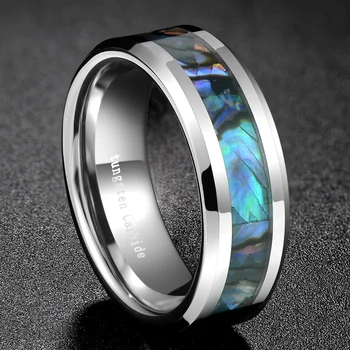 Tigrade Trendy 8MM Inlaid Abalone Shell Beveled Tungsten Carbide Ring Jewelry For Wedding Party Finger Rings Drop Shipping
Tigrade Trendy 8MM Inlaid Abalone Shell Beveled Tungsten Carbide Ring Jewelry For Wedding Party Finger Rings Drop Shipping