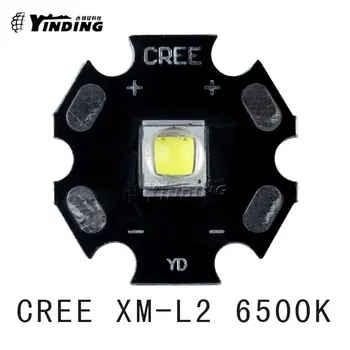 

5pcs Cree Xlamp XM-L2 T6 U2 U3 Cold White 1A 6500K 10W High Power LED Emitter with 20MM Heatsink For Flashlight DIY XML2