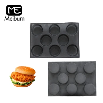 Meibum 8 Cavity Round Bread Bake Mold Hamburger Bun Puff Pan Muffin Tray Non Stick Black Porous Glass Fiber Silicone Mould
Meibum 8 Cavity Round Bread Bake Mold Hamburger Bun Puff Pan Muffin Tray Non Stick Black Porous Glass Fiber Silicone Mould