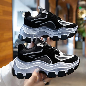 Women Chunky Sneakers Platform Casual Shoes Red Black Sport Fashion Female Lace Up 7cm High Vulcanized Shoes Woman Old Dad Shoes
Women Chunky Sneakers Platform Casual Shoes Red Black Sport Fashion Female Lace Up 7cm High Vulcanized Shoes Woman Old Dad Shoes