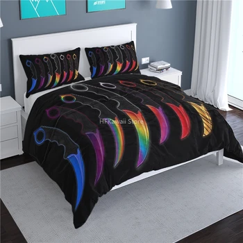 Home Textile CSGO 3d Bedding Set Karambit Hunting Knife Counter Strike Printed Duvet Cover Pillowcase Twin Full Queen King Size
Home Textile CSGO 3d Bedding Set Karambit Hunting Knife Counter Strike Printed Duvet Cover Pillowcase Twin Full Queen King Size