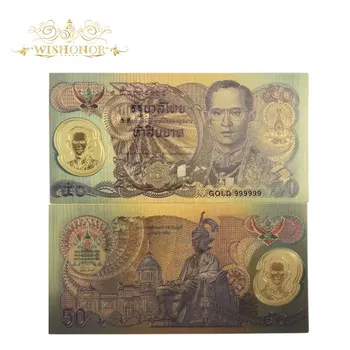 2020 New Thailand Banknotes 50 Baht Bill Gold Banknote With Colors Thailand 24k Gold Plated Note For Gift 10pcs/lot
2020 New Thailand Banknotes 50 Baht Bill Gold Banknote With Colors Thailand 24k Gold Plated Note For Gift 10pcs/lot