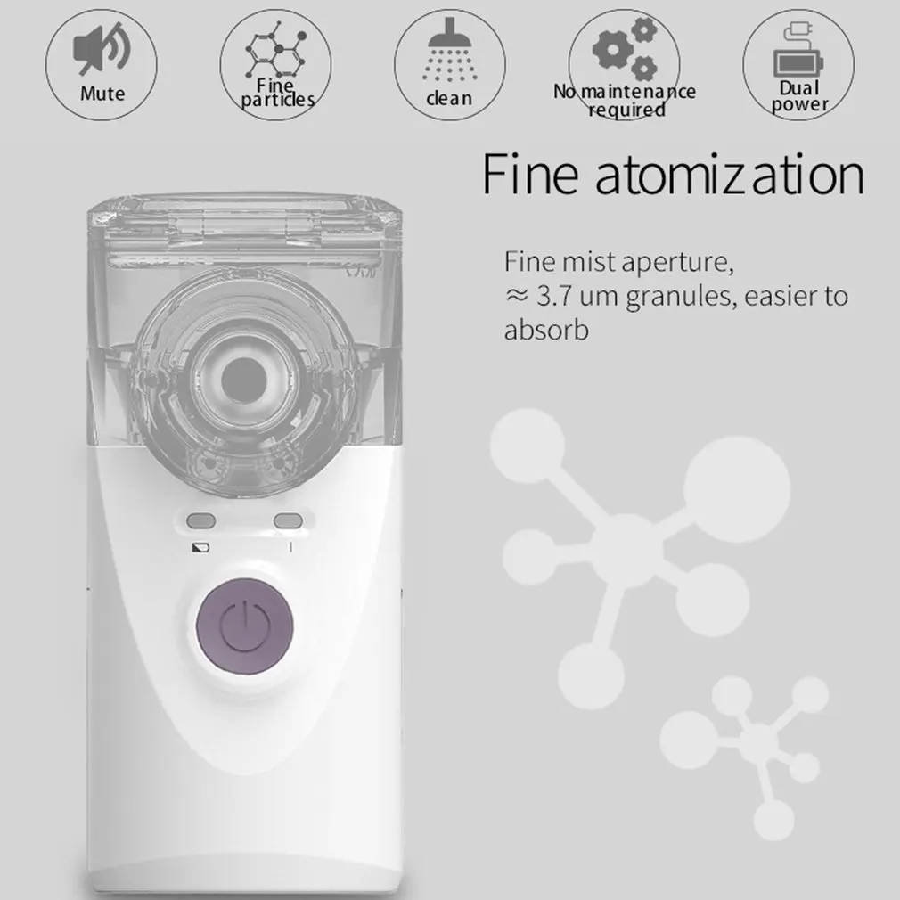 Appliance - Ultrasonic Nebulizer Mini Handheld Inhaler Respirator Humidifier Kit Health Care Children Home Portable Inhaler Machine Atomizer