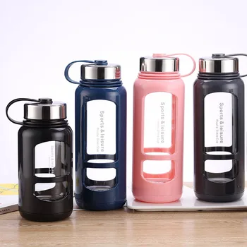 Glass Sport Water Bottle 600ml / 900ml with Stainless Steel Lid Outdoor Bike Bottle with Handle Sealed Leakproof Drink Cup
Glass Sport Water Bottle 600ml / 900ml with Stainless Steel Lid Outdoor Bike Bottle with Handle Sealed Leakproof Drink Cup