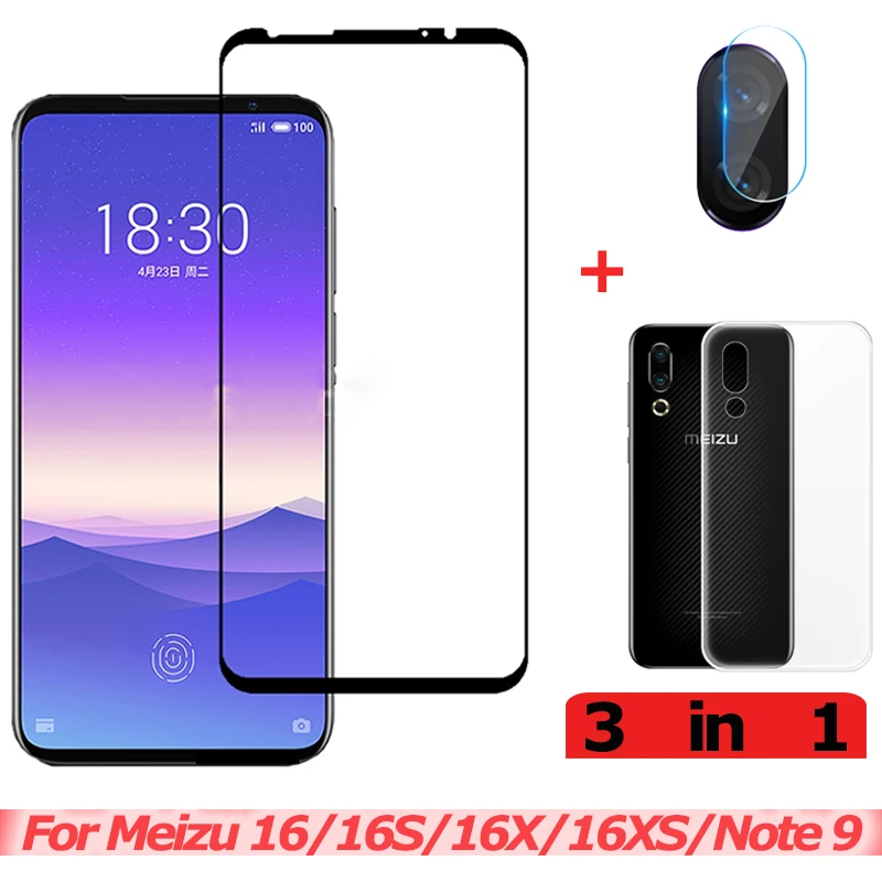 3 в 1 закаленное cтекло Meizu Note 9 16XS kамера 16 S 16X защитное стекло на мейзу ноте нот s X