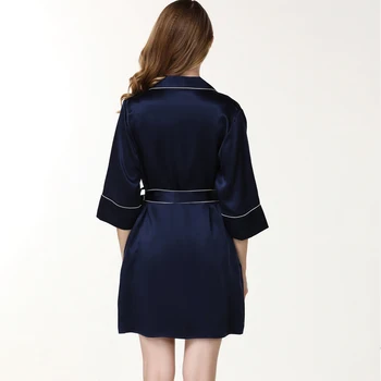 Genuine Silk Nightdress 100% Female Business Turn-down Collar Nightgowns Navy Blue Long Sleeve Summer Silk Women Sleepwear
Genuine Silk Nightdress 100% Female Business Turn-down Collar Nightgowns Navy Blue Long Sleeve Summer Silk Women Sleepwear