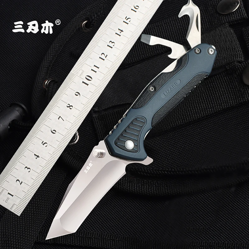 

Sanrenmu 7094 Multi-function Pocket Folding Blade Knife 12C27 Blade Outdoor Camping Survival Hunting Portable EDC Tool