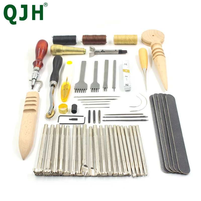 44pcs Leather Craftwork Tool Set Leather Carving Stamping Awls Leather Stitching Groover Rotating Cutter Polishing Rod Strips
44pcs Leather Craftwork Tool Set Leather Carving Stamping Awls Leather Stitching Groover Rotating Cutter Polishing Rod Strips