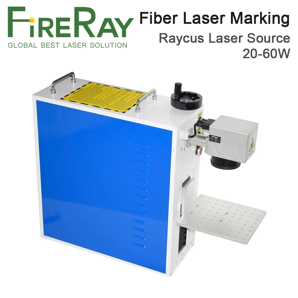 

FireRay 20-60W Portable Type Fiber Laser Marking Machine Raycus Fiber Laser Source and JCZ V4 Control Card SG7110 Gavo Head Set