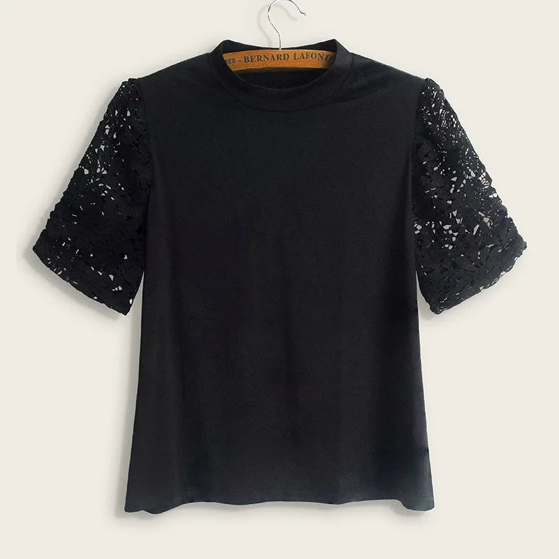 XL To 4XL Plus Size Tops Women's Clothing Short Sleeve Loose Casual Stitching Lace Sleeve Summer Blouse Black
XL To 4XL Plus Size Tops Women's Clothing Short Sleeve Loose Casual Stitching Lace Sleeve Summer Blouse Black