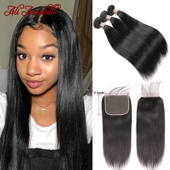 ALIANNABELLE Straight Hair Bundles With Closure Brazilian Human Hair 3 Bundles With Closure 6x6 Human Hair Bundles With Closure
ALIANNABELLE Straight Hair Bundles With Closure Brazilian Human Hair 3 Bundles With Closure 6x6 Human Hair Bundles With Closure