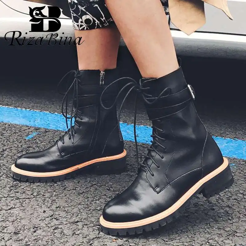 RIZABINA Women Knee High Boots Genuine Leather Brand Designer Shoes Women Fall Winter Cross Strap Knight Flats Boots Size 34-39
RIZABINA Women Knee High Boots Genuine Leather Brand Designer Shoes Women Fall Winter Cross Strap Knight Flats Boots Size 34-39