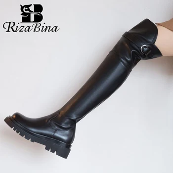 RIZABINA Real Leather Women Over Knee Boots Round Toe Side Zipper Shoes Metal Buckle Warm Boots Women Party Footwear Size 34-39
RIZABINA Real Leather Women Over Knee Boots Round Toe Side Zipper Shoes Metal Buckle Warm Boots Women Party Footwear Size 34-39