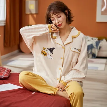 QUEENX sleepwear Women's pajamas Pajamas set Women's Long-Sleeved Autumn Cotton Spring and Winter Cartoon Tops home suit
QUEENX sleepwear Women's pajamas Pajamas set Women's Long-Sleeved Autumn Cotton Spring and Winter Cartoon Tops home suit