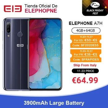 

In Stock ELEPHONE A7H Helio P23 4GB 64GB Smartphone 6.4" Octa Core Android 9.0 3900mAh Fast Charging Fingerprint Recognition