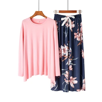 Long-sleeved Trousers Sleepwear Viscose New Women Pajama Set Modal Women Autumn Simple Floral GraffitiPyjama Female
Long-sleeved Trousers Sleepwear Viscose New Women Pajama Set Modal Women Autumn Simple Floral GraffitiPyjama Female