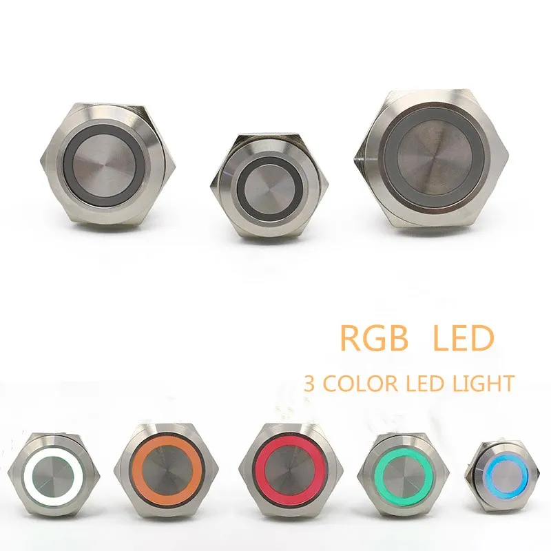 12/16/19mm Mirco Switch Short Strock Stainless Steel Momentary Self-reset Waterproof Metal Push Button Switch Power LED Light
12/16/19mm Mirco Switch Short Strock Stainless Steel Momentary Self-reset Waterproof Metal Push Button Switch Power LED Light