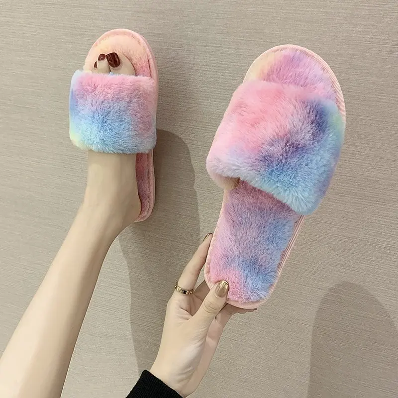 A- line Rainbow Outer Wear Cotton Slipper Soft Plush Anti-slip Thick Bottomed Slipper Western Style ju jia wang Infrared Outer W
A- line Rainbow Outer Wear Cotton Slipper Soft Plush Anti-slip Thick Bottomed Slipper Western Style ju jia wang Infrared Outer W