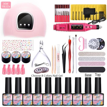 MAD DOLL UV Gel Manicures Set For Nails Polish Gel 8ML Acrylic Nail Kit Base Top Coat UV LED Lamp Nail Dryer For Nail Art Tool 
MAD DOLL UV Gel Manicures Set For Nails Polish Gel 8ML Acrylic Nail Kit Base Top Coat UV LED Lamp Nail Dryer For Nail Art Tool