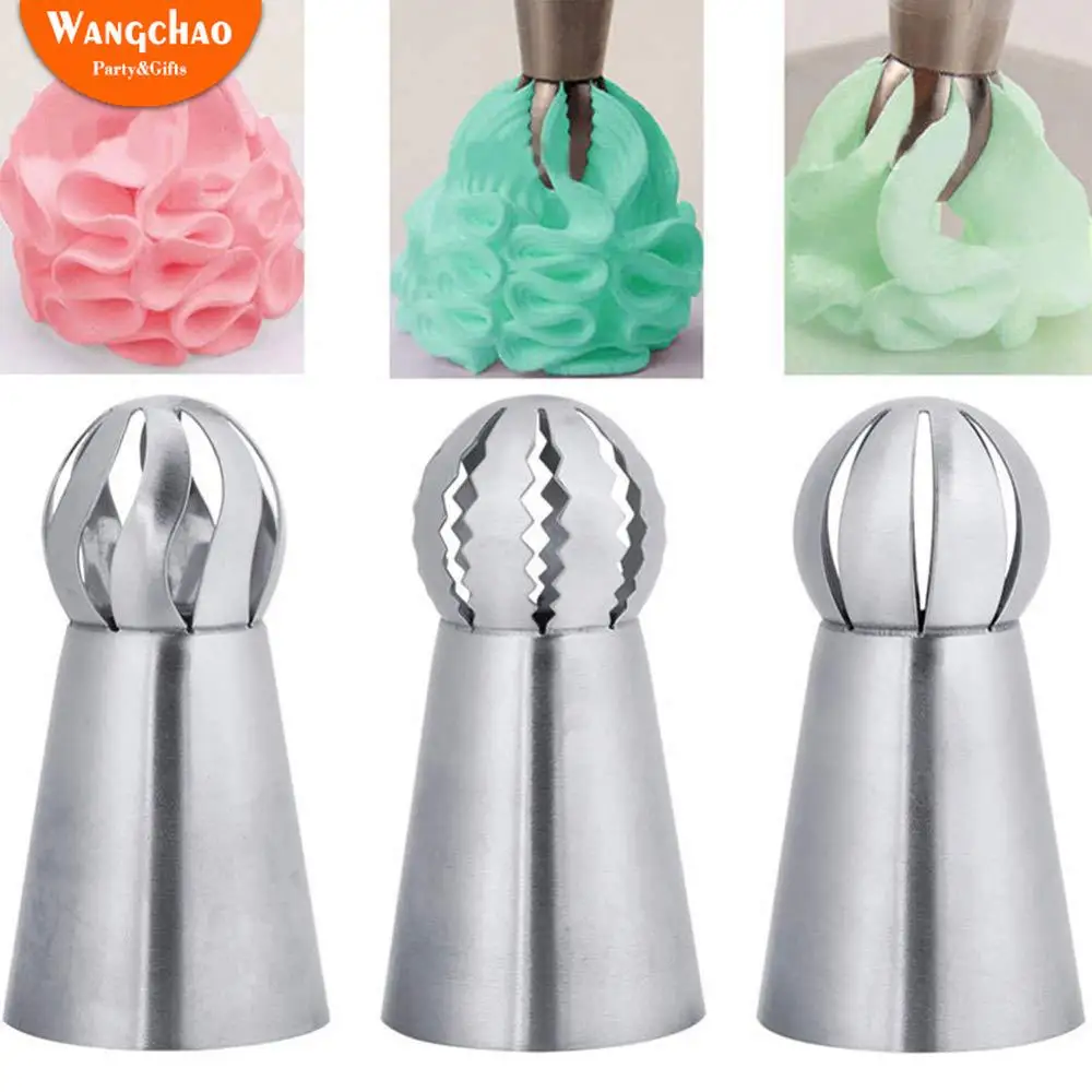 3pcs/set Stainless Steel Cupcake Sphere Ball Shape Icing Piping Nozzles Cake Decorating Tool Pastry Cream Spout for DIY Baking
3pcs/set Stainless Steel Cupcake Sphere Ball Shape Icing Piping Nozzles Cake Decorating Tool Pastry Cream Spout for DIY Baking