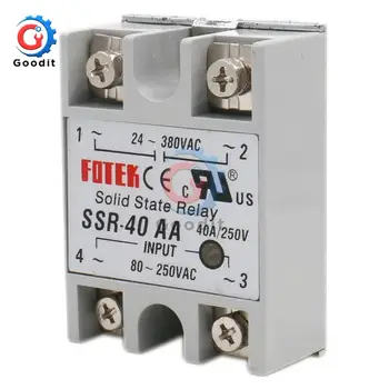 Solid State Relay SSR-40AA 40A AC Control AC Relais 80-280V AC TO 90-480V AC SSR 40AA
Solid State Relay SSR-40AA 40A AC Control AC Relais 80-280V AC TO 90-480V AC SSR 40AA