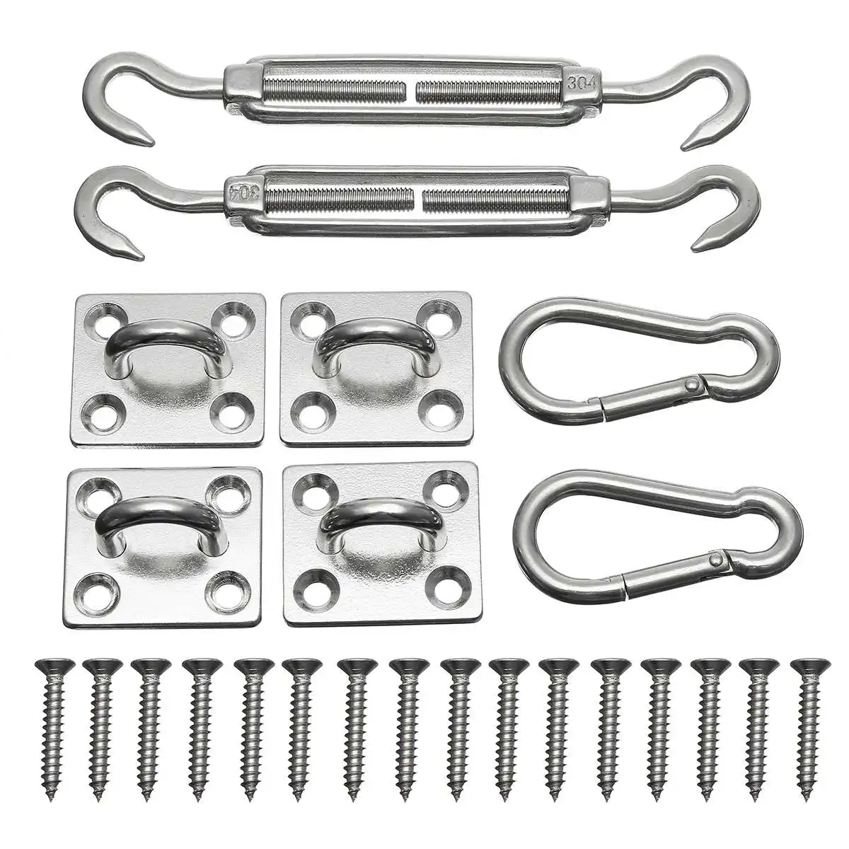 Stainless Steel Sun Sail Sun Shelter Fitting Kits Turnbuckle Snap Hook Pad Eye Screw Awning Special Fixed Accessories M5/M6/M8
Stainless Steel Sun Sail Sun Shelter Fitting Kits Turnbuckle Snap Hook Pad Eye Screw Awning Special Fixed Accessories M5/M6/M8