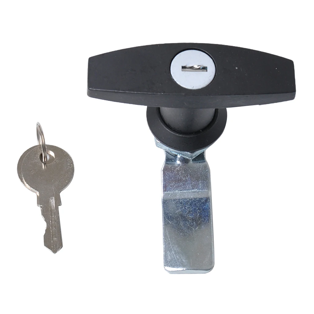 Perfeclan New T-handle Garage Door Lock 77mm Long Shaft Black Perfeclan New T-handle Garage Door Lock 77mm Long Shaft Black