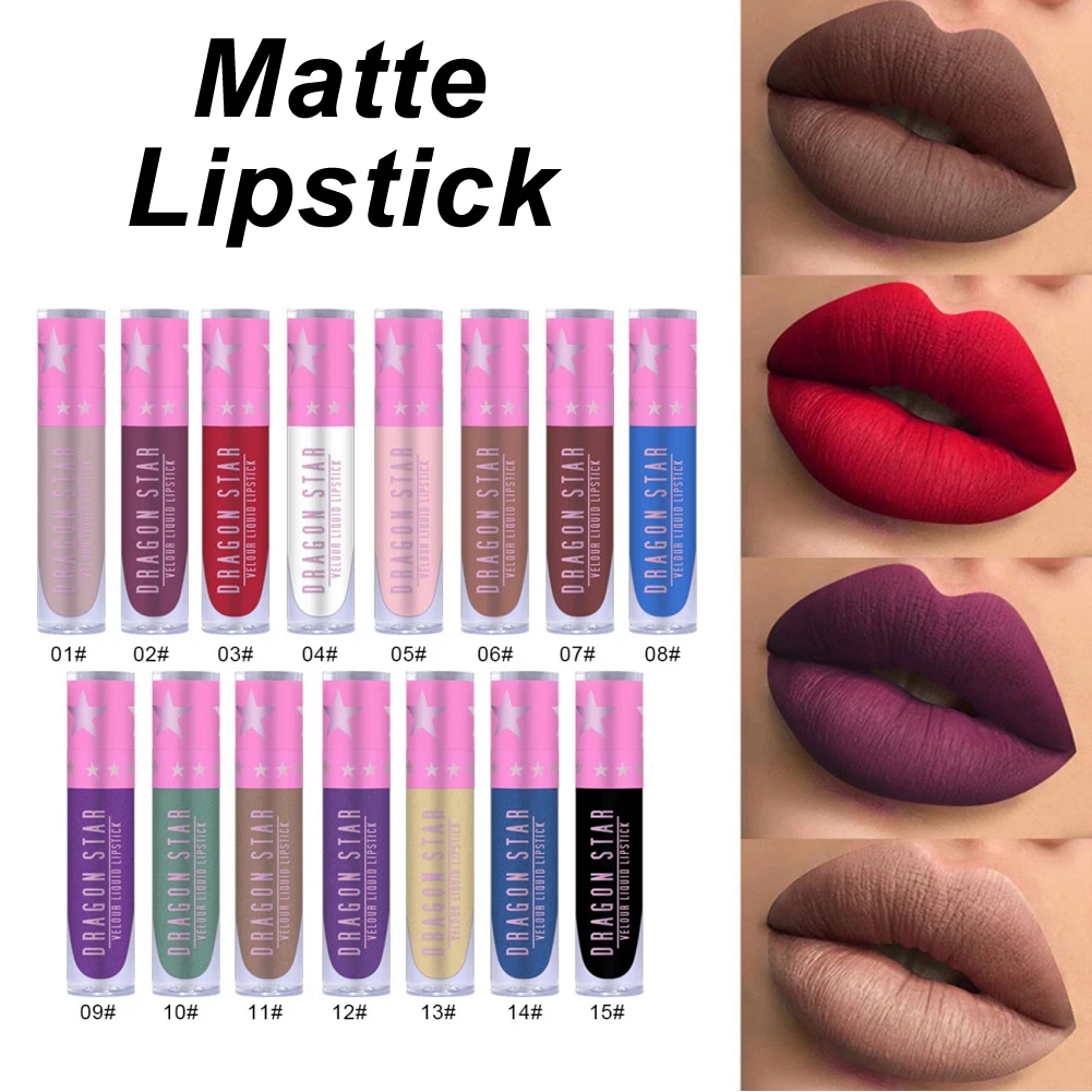 15 Colors Matte Lipstick Makeup Waterproof Women Lipstick Cosmetics Liquid Lip Gloss Red Velvet Lip Stick Long Lasting Beauty
15 Colors Matte Lipstick Makeup Waterproof Women Lipstick Cosmetics Liquid Lip Gloss Red Velvet Lip Stick Long Lasting Beauty
