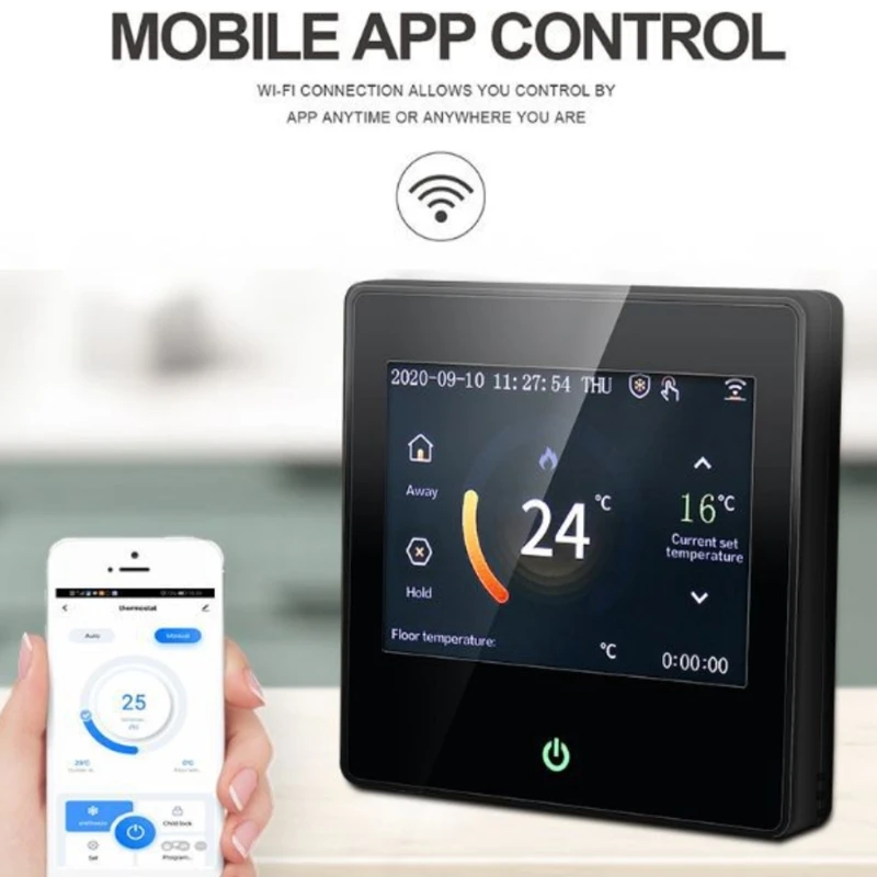 Intelligent WiFi Touching Screen 3.5in Color Screen Heating Thermostat Smart Speaker Voice Control Temperature Controller
Intelligent WiFi Touching Screen 3.5in Color Screen Heating Thermostat Smart Speaker Voice Control Temperature Controller