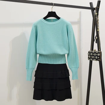 Fall 2019 New Fashion Women Pure Color Pullover Sweater Top & Black Skirt Of Tall Waist Sweaters Knit Outfit Knitwear S-XL
Fall 2019 New Fashion Women Pure Color Pullover Sweater Top & Black Skirt Of Tall Waist Sweaters Knit Outfit Knitwear S-XL