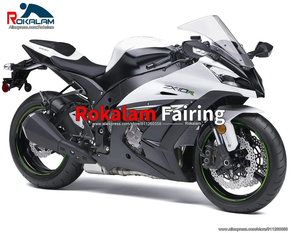 

For Kawasaki Ninja ZX10R 2011 2015 ZX-10R 2012 2013 2014 White Black ABS Aftermarket Motorcycle Bodyworks (Injection Molding)