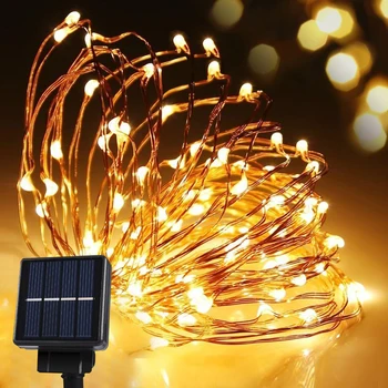 

Solar powered 20M 200LEDs starry Copper Wire String Fairy Light moon vine lamp Xmas Christmas Wedding party Garden DIY#H