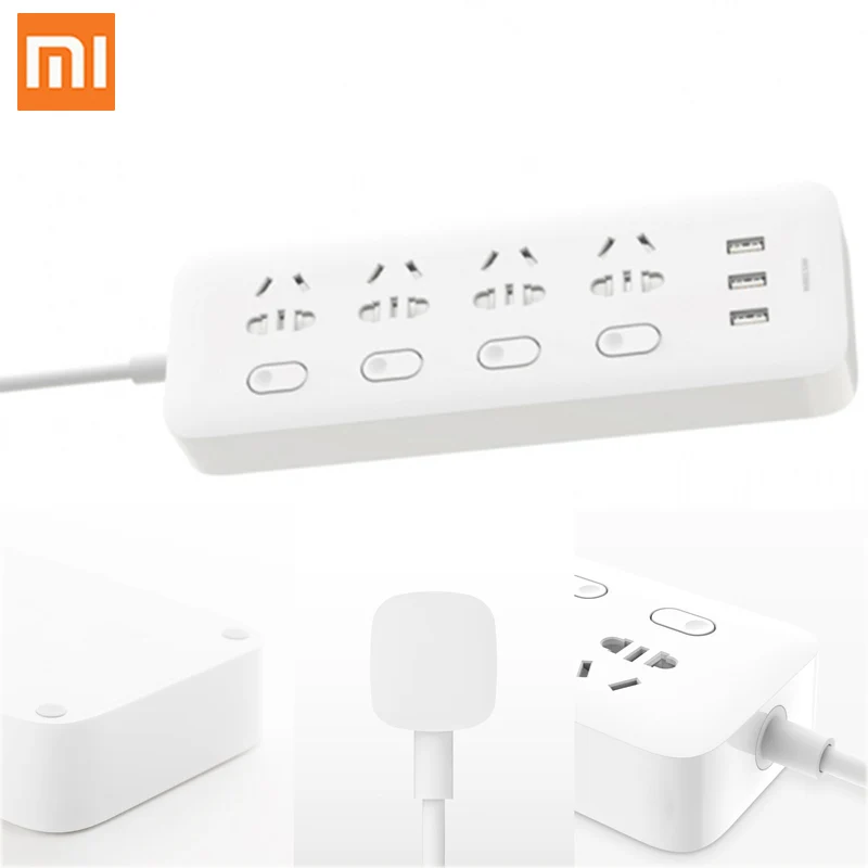 Xiaomi Mijia Power Strip Socket Plug 4 Ports 4 Sub-control Switch 3 USB Jack Quick Charge 2.0 Outlet Extension Safety Door
Xiaomi Mijia Power Strip Socket Plug 4 Ports 4 Sub-control Switch 3 USB Jack Quick Charge 2.0 Outlet Extension Safety Door