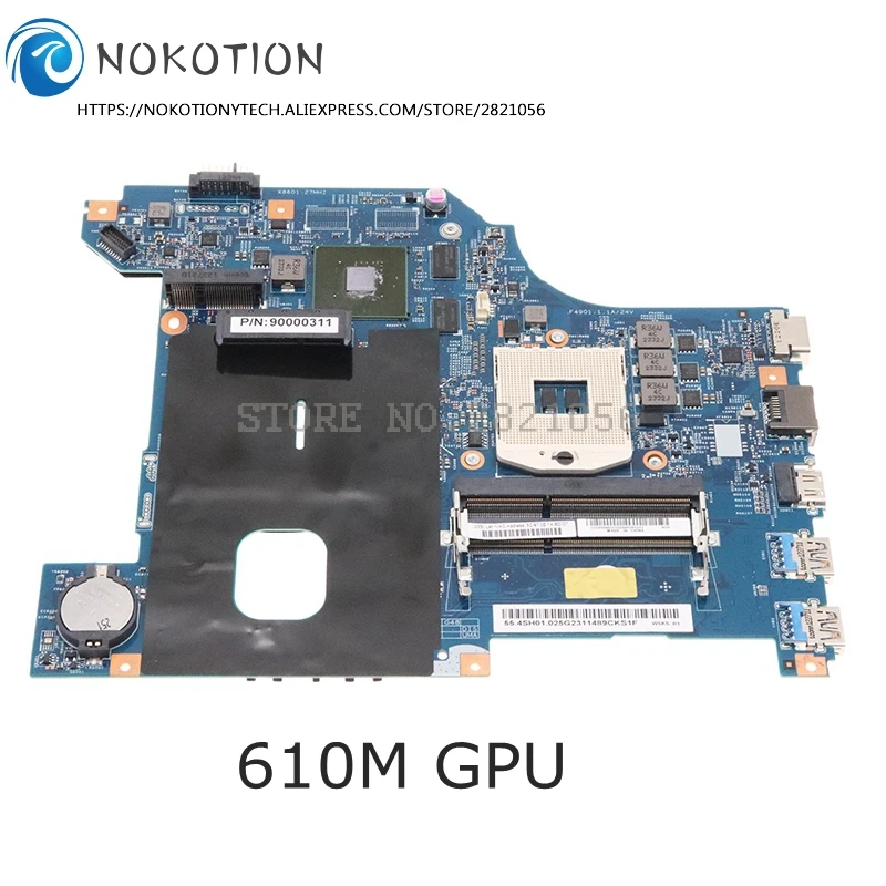 Фото NOKOTION 11S90000311 LG4858 MB 11252-1 48.4SG01.011 для Lenovo IdeaPad G580 материнская плата ноутбука 610M GPU HM76 DDR3