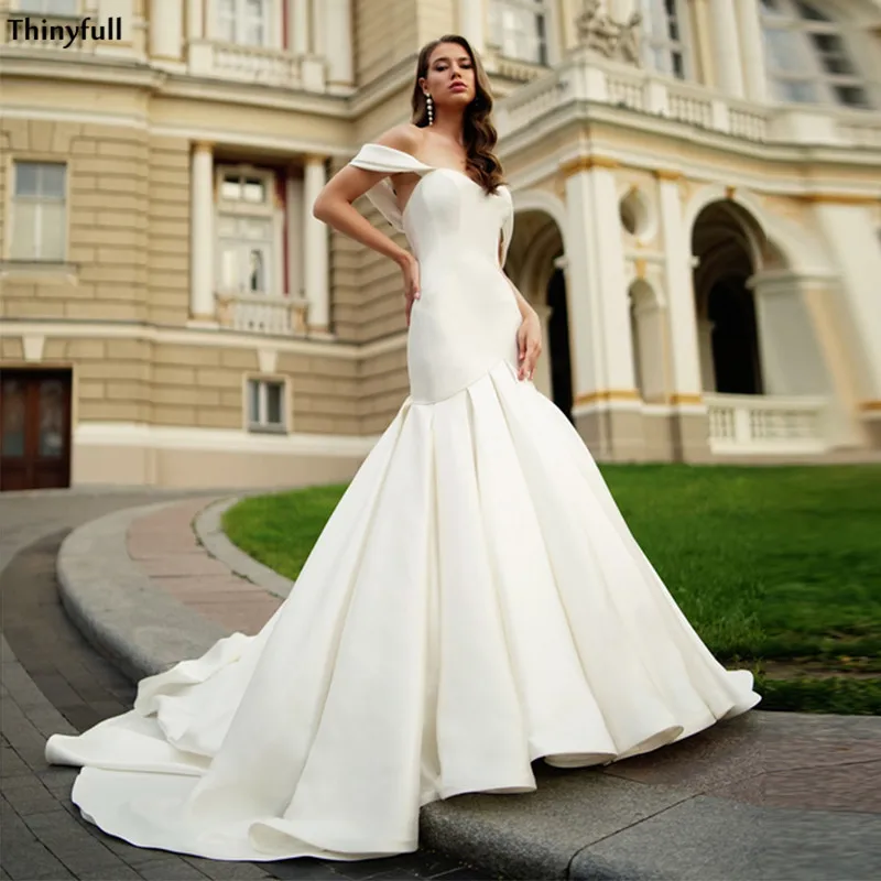 Thinyfull Mermaid Wedding Dresses Off The Shoulder Elegant Satin Princess Wedding Gowns Country Boho Bridal Dress Vestido Branco
Thinyfull Mermaid Wedding Dresses Off The Shoulder Elegant Satin Princess Wedding Gowns Country Boho Bridal Dress Vestido Branco