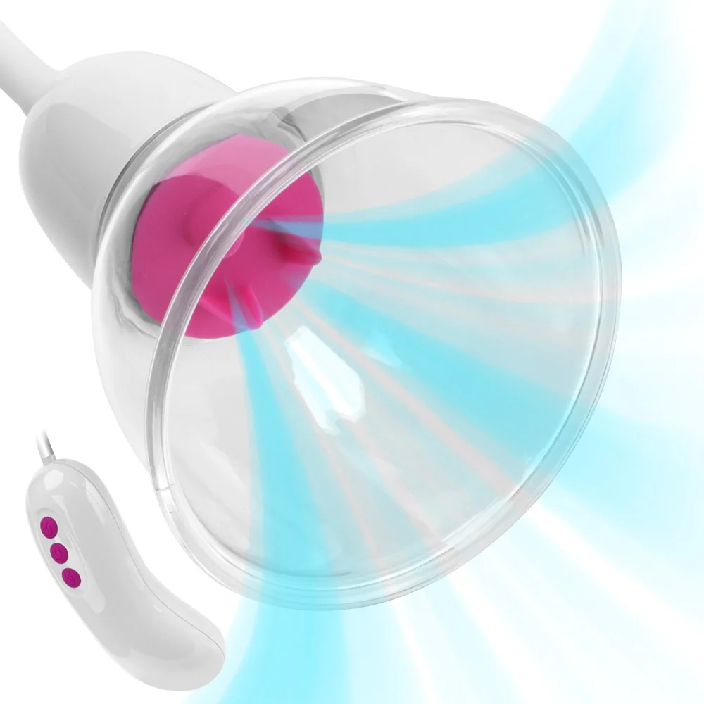 Присоска для сосков Стимулятор клитора женский молокоотсос вагинальный 5 + 2 режима сосания лижущий вибратор 2 в 1