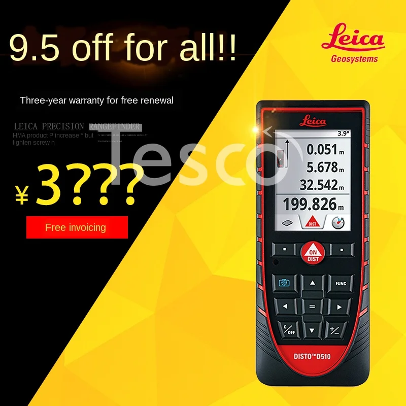 Handheld laser 200 meters distance meter D510 high-precision measuring instrument electronic ruler room measuring instrument
Handheld laser 200 meters distance meter D510 high-precision measuring instrument electronic ruler room measuring instrument