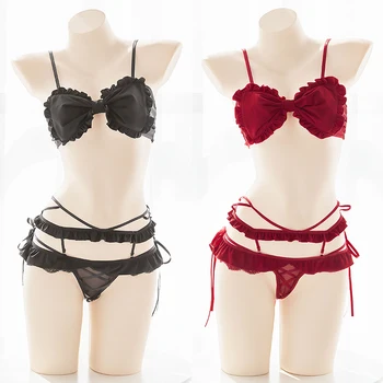 Sweet Gift Sexy Lolita Girl Big Bowknot Underwear Set Kawaii Camisole Wrap Chest Thong Panties Rabbit Tail Bikini Suit Lingerie
Sweet Gift Sexy Lolita Girl Big Bowknot Underwear Set Kawaii Camisole Wrap Chest Thong Panties Rabbit Tail Bikini Suit Lingerie