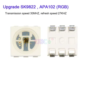 Upgrade SK9822 (Similar APA102) 1000pcs LEDs Chips IC SMD 5050 RGB For Screen module DC5V 27KHZ frequency speed Lamp beads
Upgrade SK9822 (Similar APA102) 1000pcs LEDs Chips IC SMD 5050 RGB For Screen module DC5V 27KHZ frequency speed Lamp beads