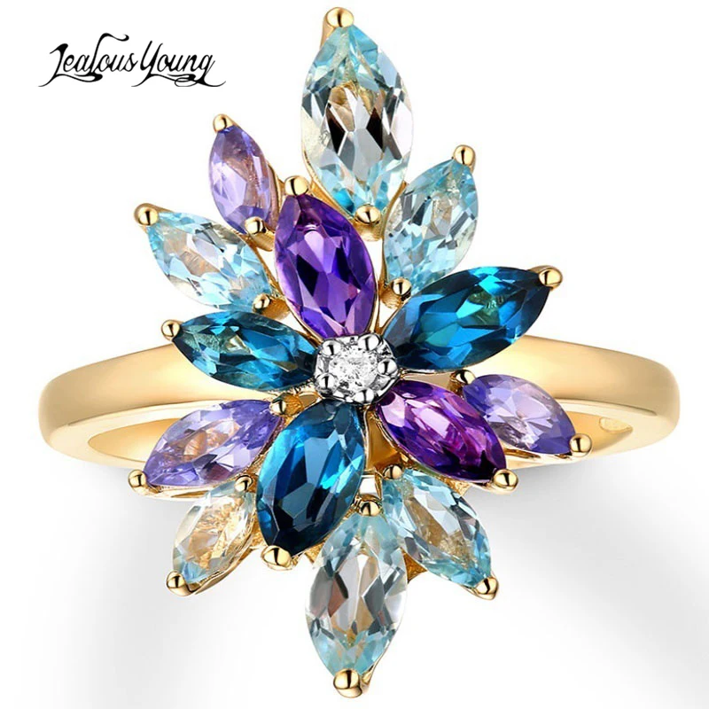 Vintage Female Rainbow Colorful Flower Ring Classic Marquise CZ Crystal Ring Fashion Promise Engagement Rings for Women Wedding
Vintage Female Rainbow Colorful Flower Ring Classic Marquise CZ Crystal Ring Fashion Promise Engagement Rings for Women Wedding