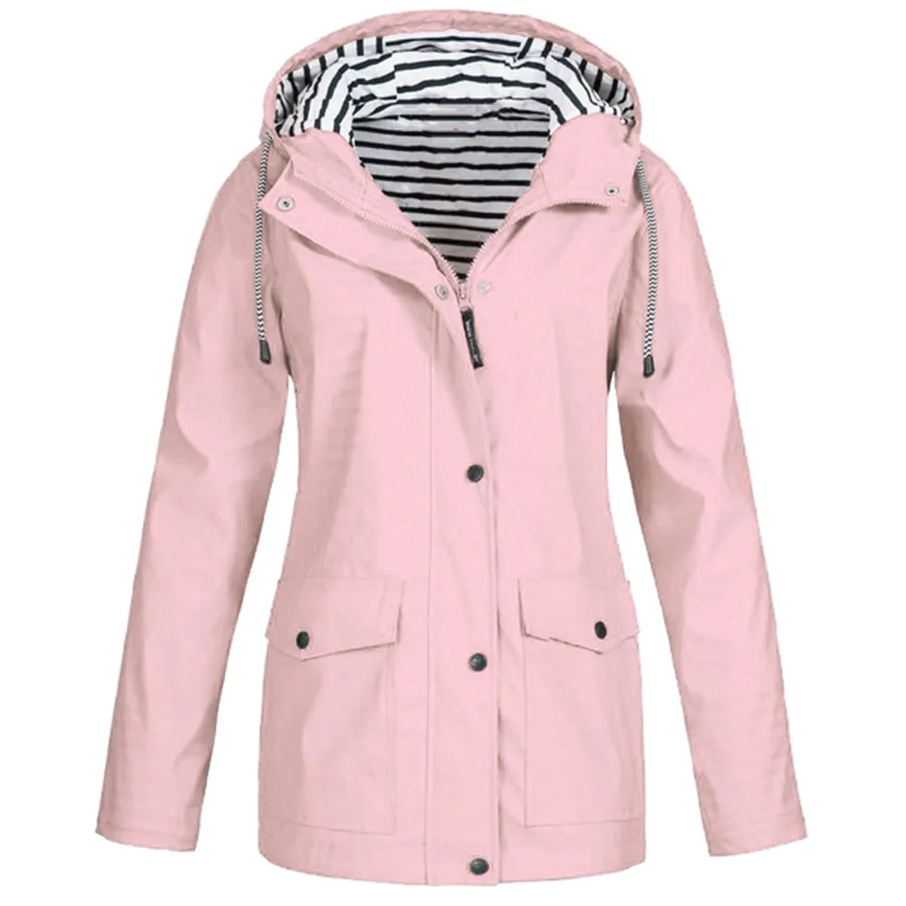 Women Jackets Winter Coat Jacket Women Solid Rain Jacket Outdoor Plus Waterproof Hooded Raincoat Windbreaker Lightweight
Women Jackets Winter Coat Jacket Women Solid Rain Jacket Outdoor Plus Waterproof Hooded Raincoat Windbreaker Lightweight