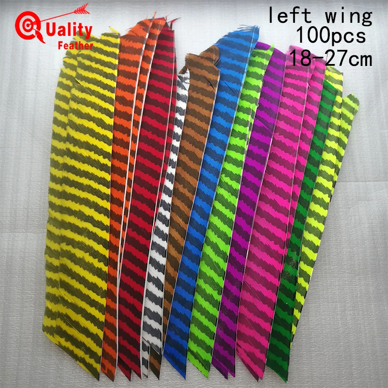New 100pcs Full Length Turkey Feather thin stripes Arrow Feather Cut archery Fletching Hunting Shooting Diy Arrow archery plumes
New 100pcs Full Length Turkey Feather thin stripes Arrow Feather Cut archery Fletching Hunting Shooting Diy Arrow archery plumes