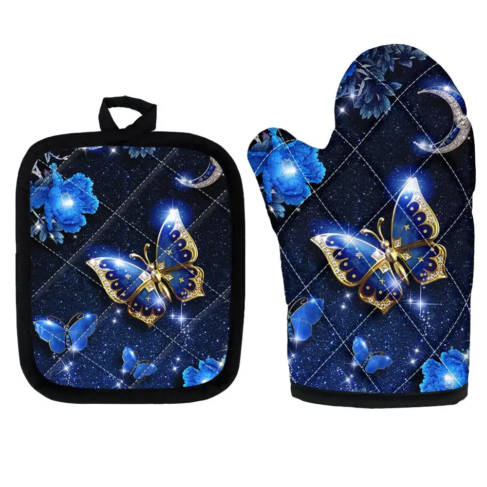 Microwave Oven Glove and Cushion Covers Set of 2 Cute Butterfly Blue Kitchen Cooking Pot Holders for BBQ Baking Insulation Mitts
Microwave Oven Glove and Cushion Covers Set of 2 Cute Butterfly Blue Kitchen Cooking Pot Holders for BBQ Baking Insulation Mitts