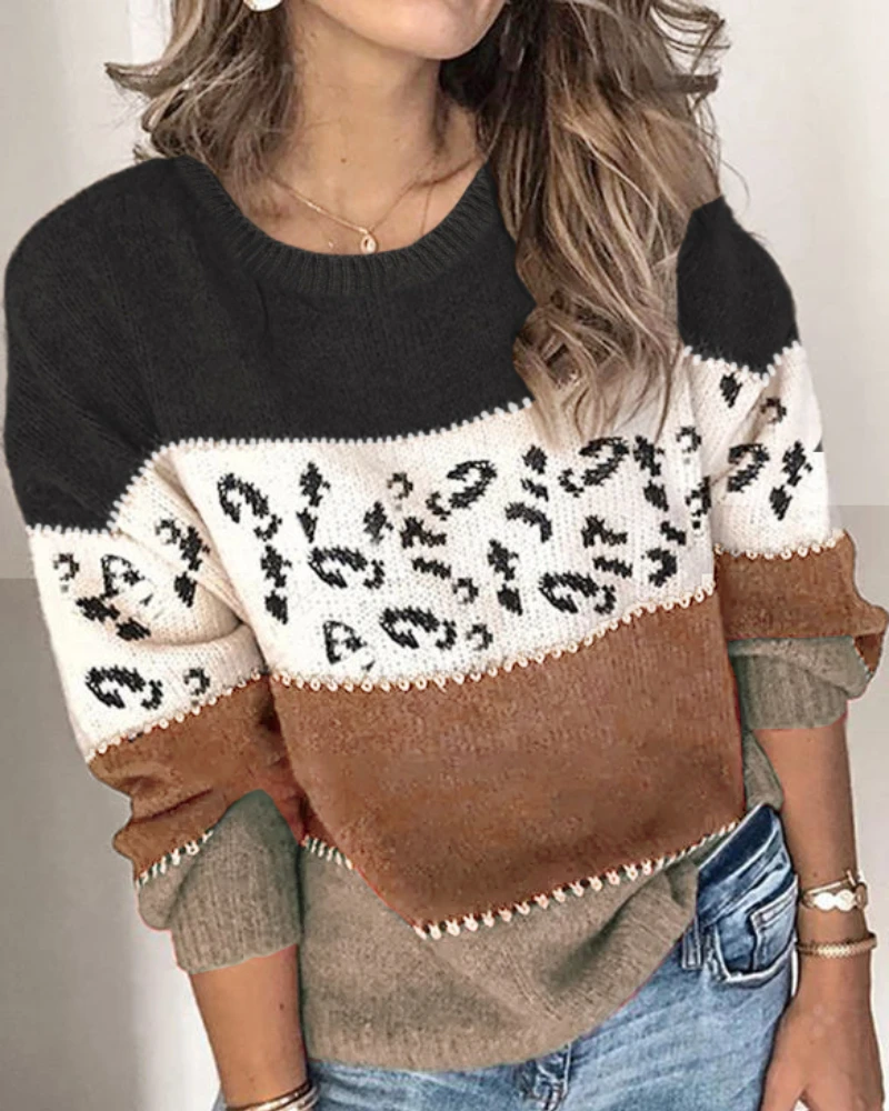 AYUALIN 2022 Autumn Winter Mohair Leopard Sweater Women Pullover Oversized Womens Casual Contrast Color Knitted Sweaters Jumper
AYUALIN 2022 Autumn Winter Mohair Leopard Sweater Women Pullover Oversized Womens Casual Contrast Color Knitted Sweaters Jumper