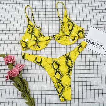 2020 New European and American sexy snake skin Leopard Print Bikini bikin female I factory wholesale
2020 New European and American sexy snake skin Leopard Print Bikini bikin female I factory wholesale