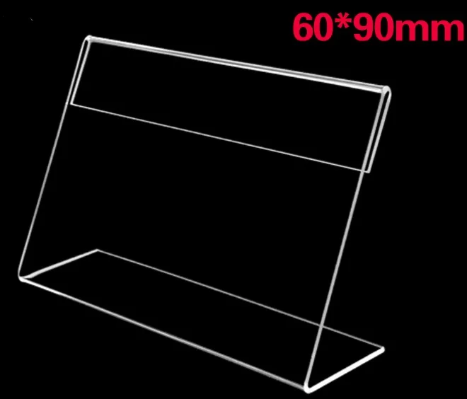 20PCS/LOT 60x90mm L-Shaped Transparent Clear Acrylic Price Tag Sign Plastic Plexiglass Table Stand
20PCS/LOT 60x90mm L-Shaped Transparent Clear Acrylic Price Tag Sign Plastic Plexiglass Table Stand