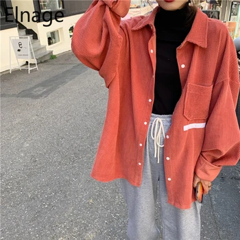 Elnage Korean Spring Blouse Oversize Shirts Long Sleeve Tops Casual Solid Loose Autumn Women Clothes Warm Button Pocket 5A561
Elnage Korean Spring Blouse Oversize Shirts Long Sleeve Tops Casual Solid Loose Autumn Women Clothes Warm Button Pocket 5A561